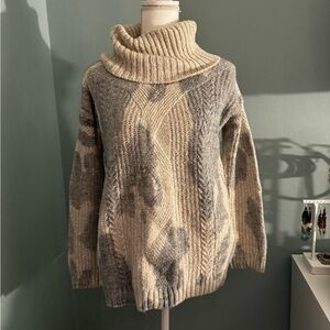 Anthropologie Pilcro Cowl Neck Sweater - Gray and Pale Blue XS